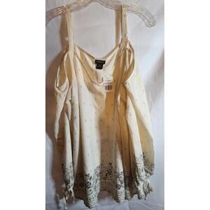 Torrid Ivory Blouse with Delicate Print